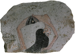 limestone. egyptian, new kingdom, 17th dynasty (16th BCE). 16.8 x 10.5 cm